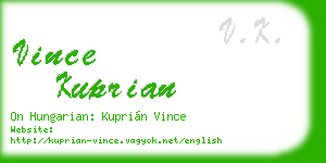 vince kuprian business card